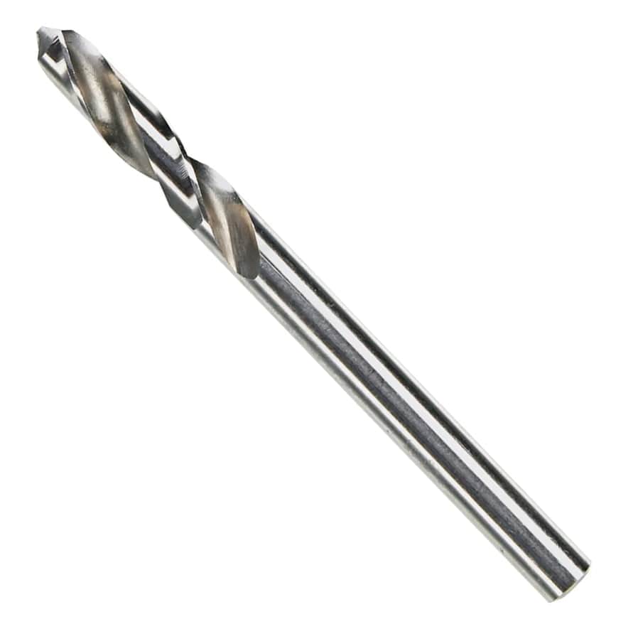 Studio view of the silver Bosch HSPB high-speed steel pilot bit featuring spiral flutes.