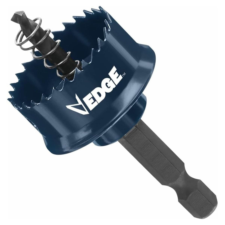 Bosch HTW118 1-1/8 Inch Edge Impact Tough Bi-Metal Hole Saw 8 TPI Sheet Metal Core Drill Bit with 1/4 Hex Shank and Depth Stop Power Tool Accessory