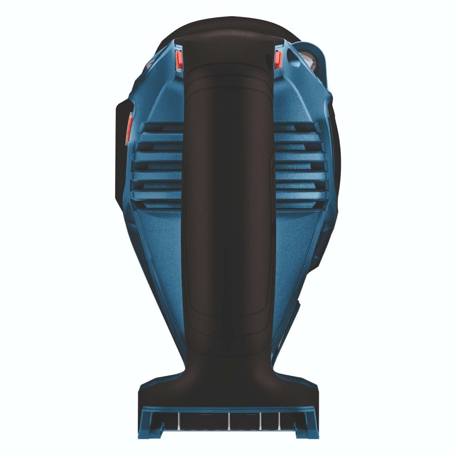 Black and blue vacuum cleaner on a white background