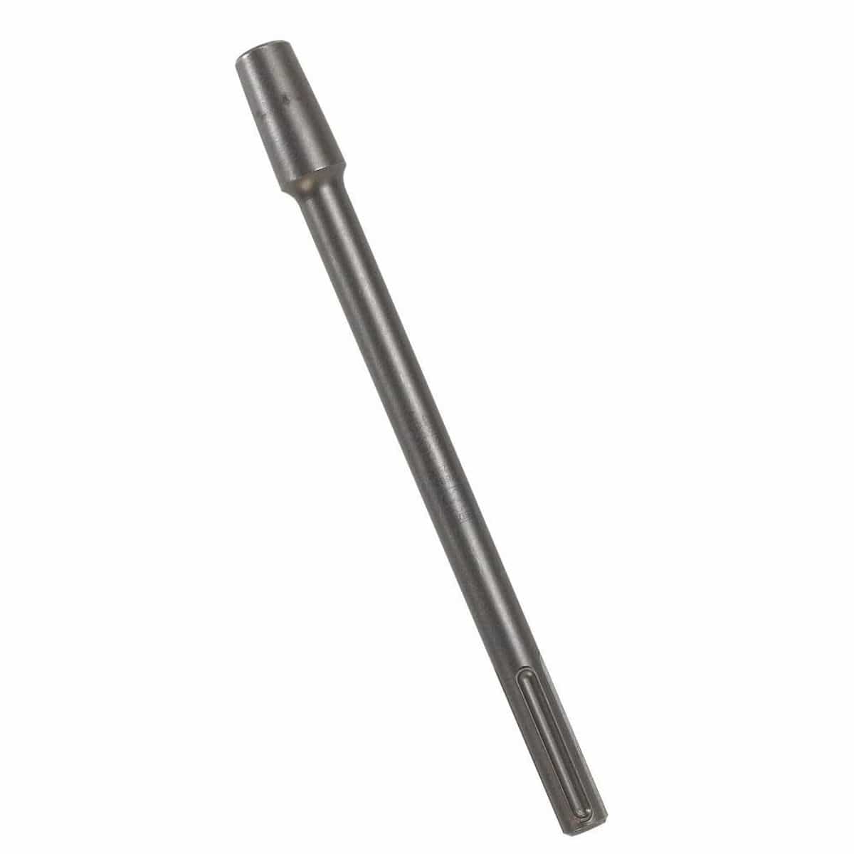 Bosch nine inch SDS Max tamper plate shank adapter model HS1927 featuring a conical toolholder head and premium structural alloy steel body construction for heavy duty concrete scabber bushing heads isolated on a white background.