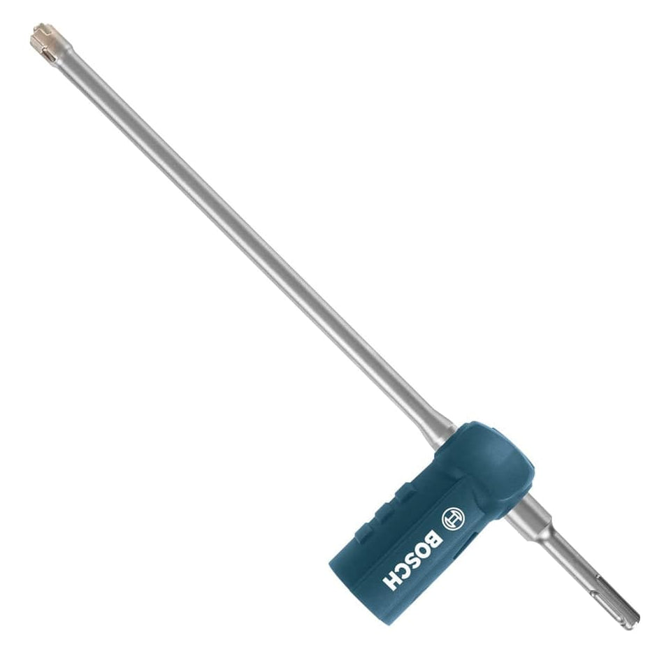 Studio view of the 9/16 inch Speed Clean hollow drill bit featuring the blue vacuum adapter hub and SDS-plus shank.