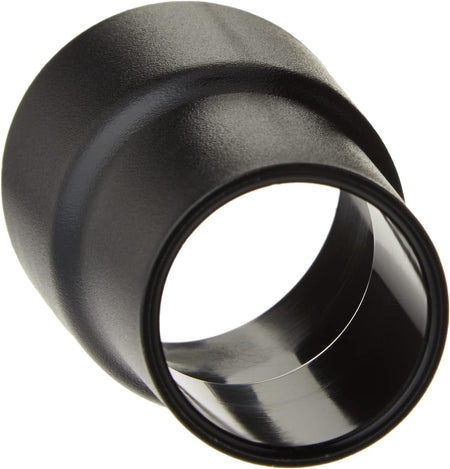 Close-up angled view looking into the larger opening of the adapter showing the wall thickness and smooth interior surface.