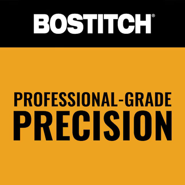 Bostitch professional grade precision graphic highlighting high-durability finish fasteners for woodworking and cabinetry.