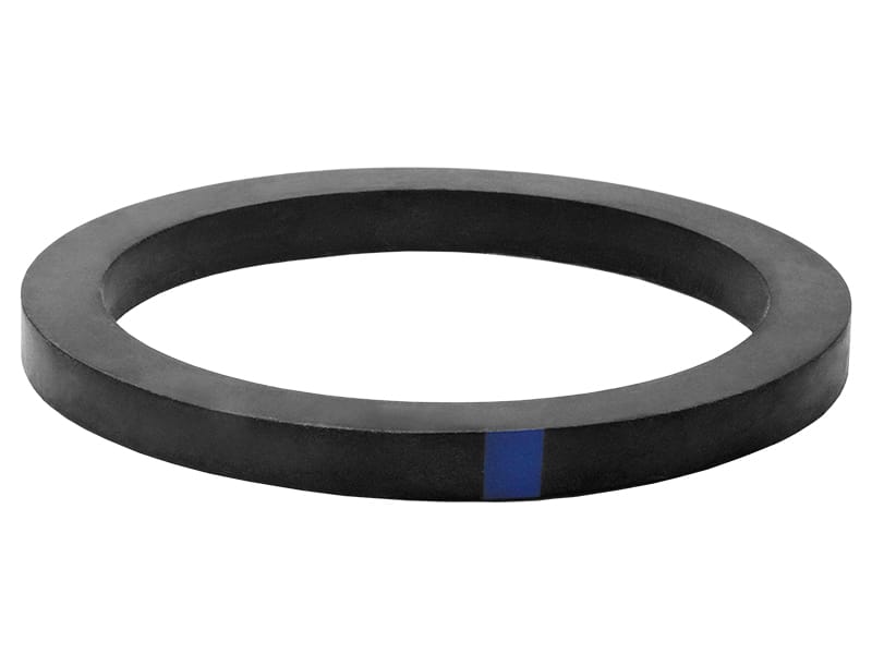 a black 6 Inch Extra Thick Buna-N Replacement Gasket Single Gasket