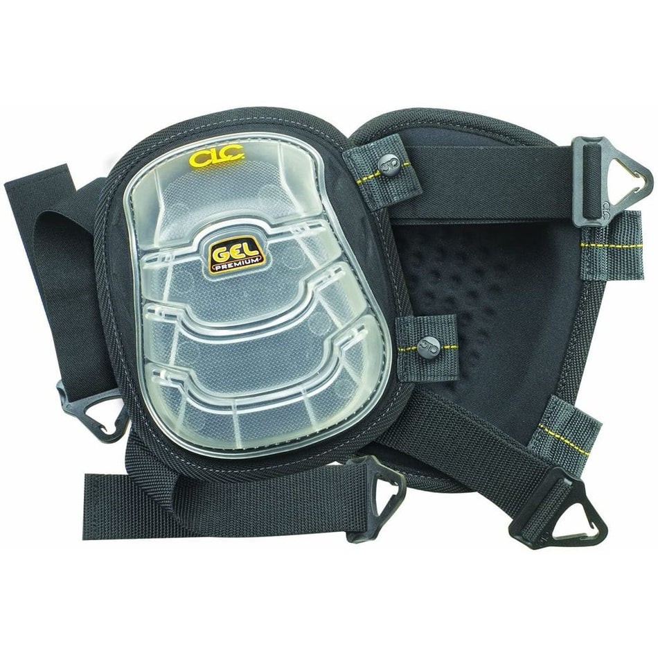 CLC 376 Gel-Tek Stabili-Cap Professional Kneepads for Construction and Flooring with Injection Molded Polyurethane Gel Padding Woven Elastic Straps