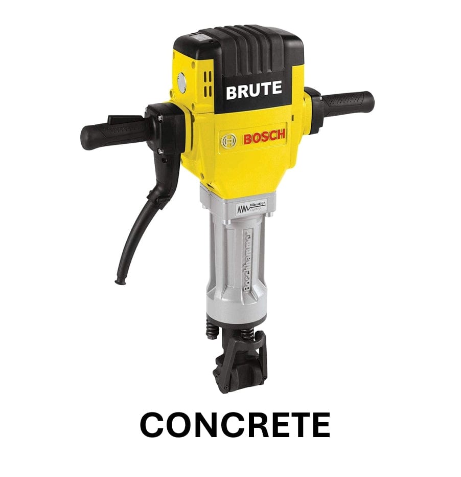 Bosch Brute concrete drill on a white background