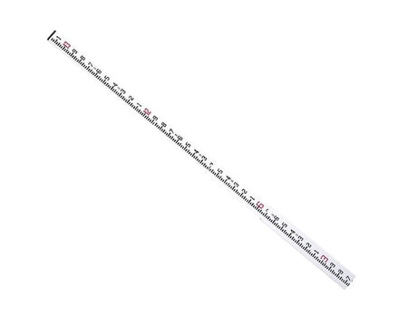 A professional CST/berger 13-foot fiberglass leveling rod shown at an angle, featuring high-visibility MeasureMark graduations in feet, inches, and eighths on a non-conductive, surveying-grade grade stick.