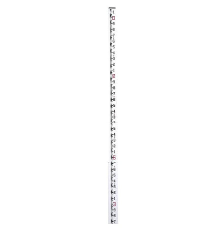 CST/berger 06-913 4 Section 13' Fiberglass MeasureMark Telescoping Rod Graduated in 10ths , White. 
This is a full-length, straight-on shot of a white SitePro 13-foot aluminum leveling rod, shown vertically against a white background. The rod is marked with black measurement lines and red numbers, displaying increments that suggest it's designed for precise leveling in 8ths of a foot.