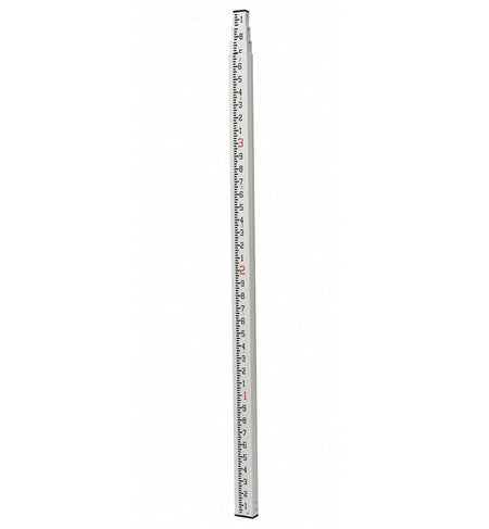 A full vertical view of the CST/berger 06-913 measuring rod, demonstrating its telescoping multi-section design with reinforced fiberglass ribs for increased stability and safety in industrial grading applications.
