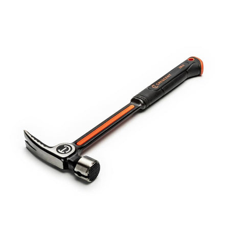 An isometric perspective of the Crescent CHSFRM28 steel milled face framing hammer against a white background, highlighting its professional-grade construction and precise weight distribution.