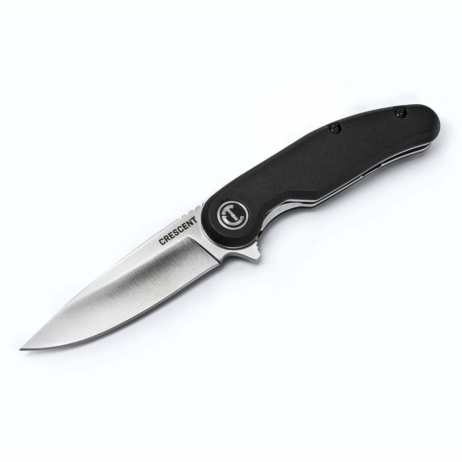 A three-quarter studio shot of the open Crescent CPK325C pocket knife on a white background.