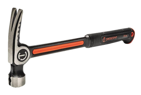 A Crescent CHSFRM22 22 oz framing hammer with an all-steel forged alloy construction, featuring an orange accent on the neck and a durable black textured grip.