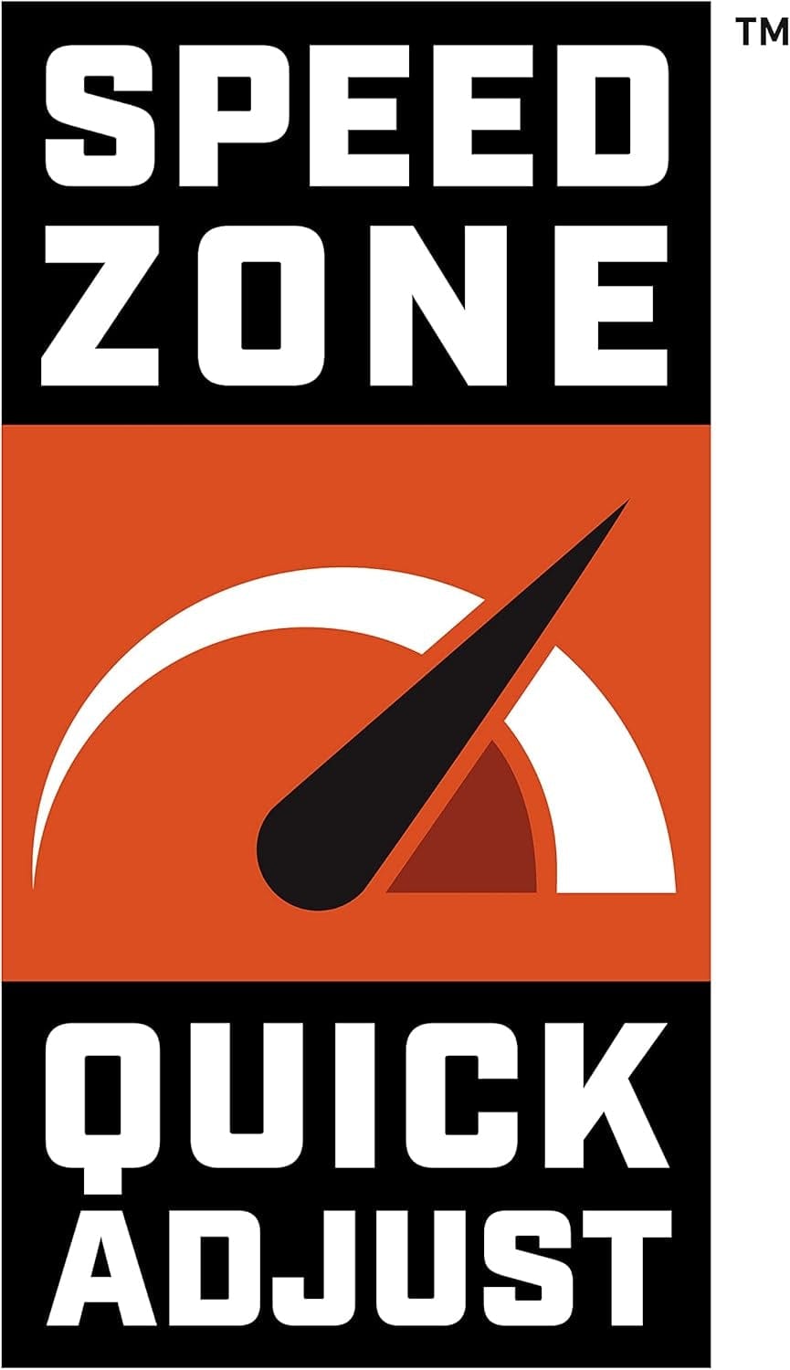 Orange and black graphic badge reading "Speed Zone Quick Adjust" with a speedometer icon representing speed and efficiency.