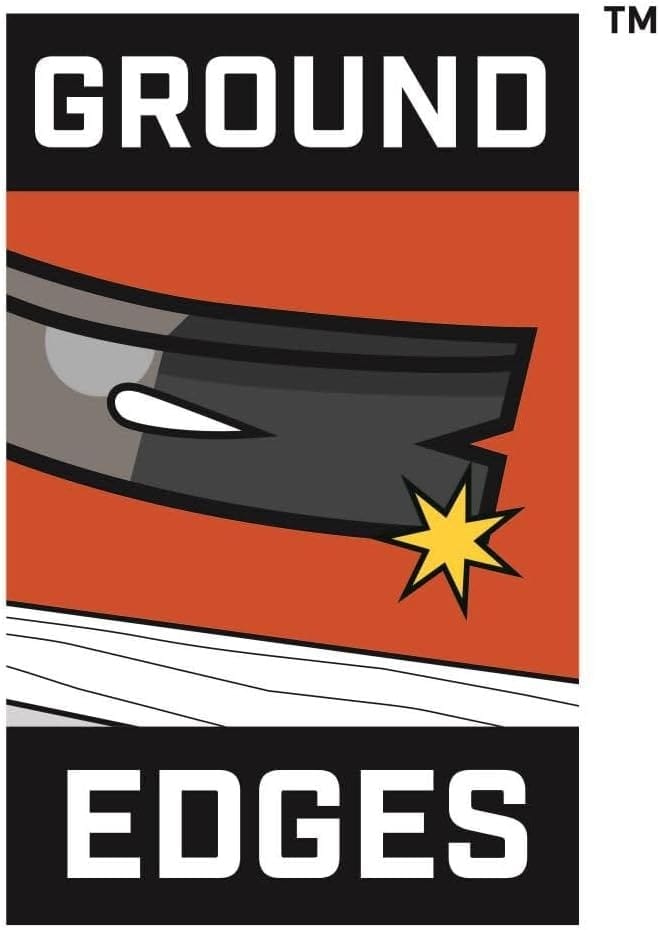 Ground edges graphic illustrating the precision-tapered tips of the Crescent mini pry bar designed to access tight spaces without damaging surrounding trim or molding.