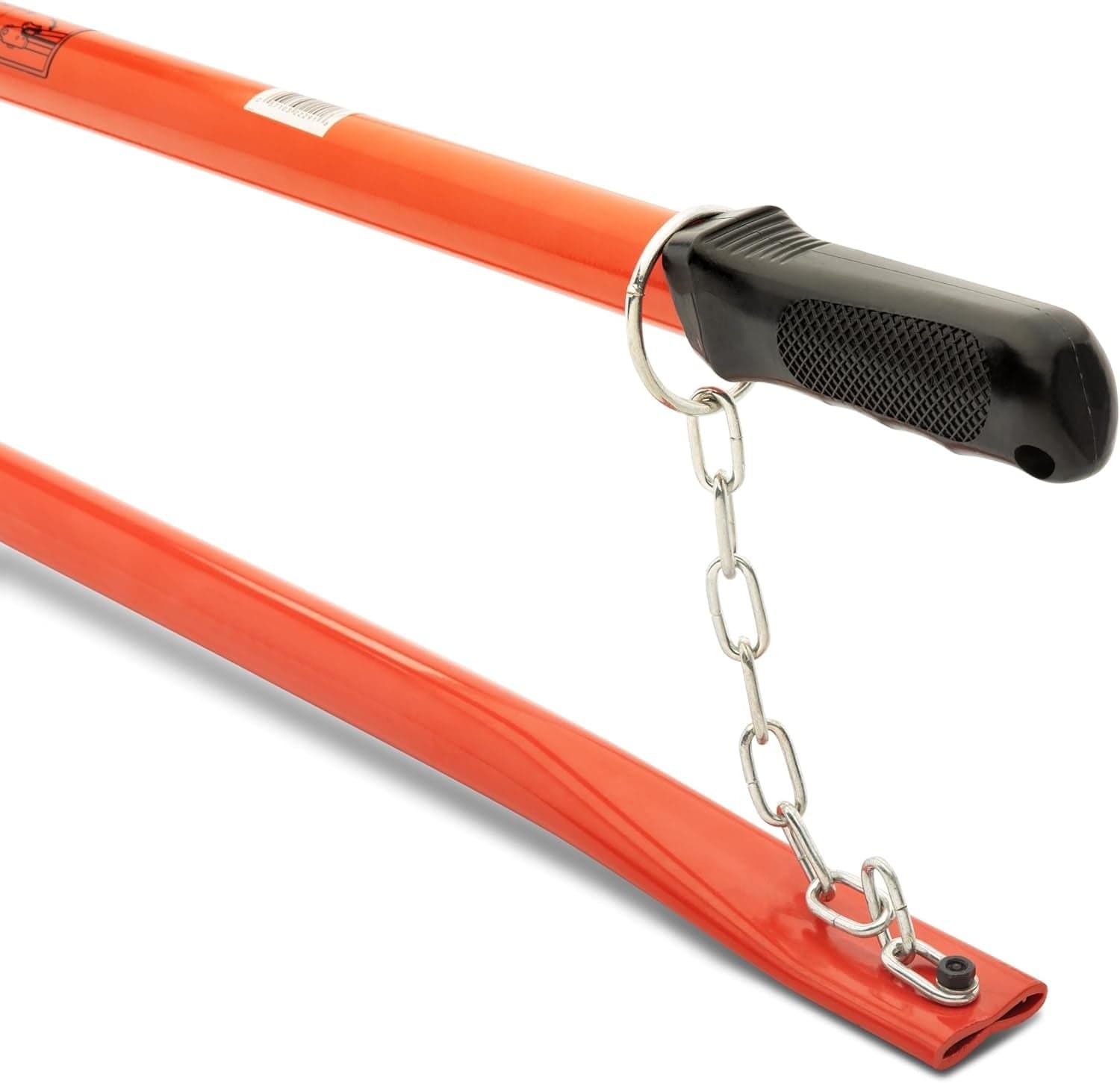 A close-up studio shot of the handle end of the 0590RBJN, showing the black grip and the attached safety chain.