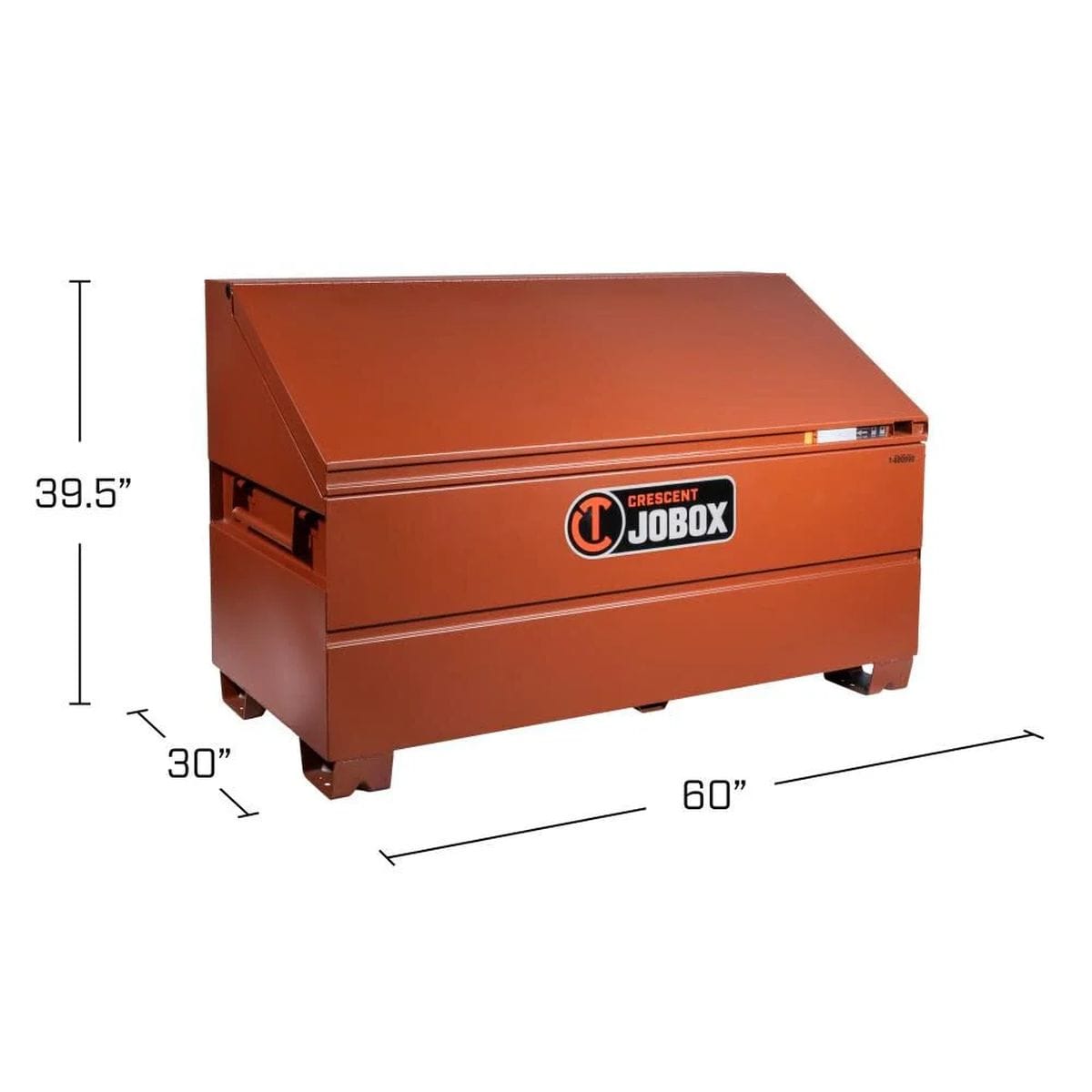 A dimensional product image of the Crescent JOBOX 1-680990 showing the exterior measurements of 60 inches in length, 30 inches in width, and 39.5 inches in height.