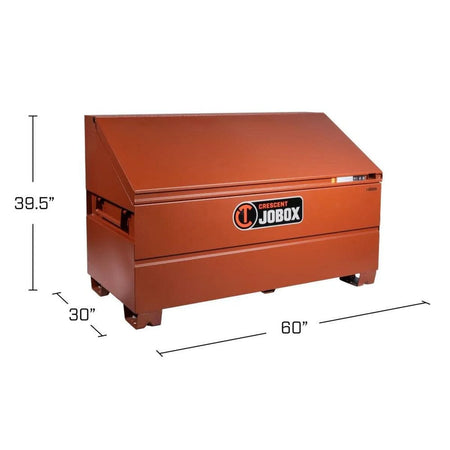 A dimensional product image of the Crescent JOBOX 1-680990 showing the exterior measurements of 60 inches in length, 30 inches in width, and 39.5 inches in height.