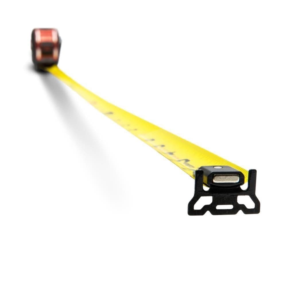 Extreme perspective view looking down the length of the Crescent Shockforce G2 blade toward the magnetic end hook, demonstrating the 17-foot standout and reach capabilities.
