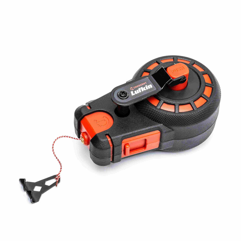 Crescent Lufkin CL50 50 Ft Compact Chalk Reel with 3 oz Blue Chalk 3 to 1 Gear Ratio Quicker Retraction Professional Layout Marking Tool
