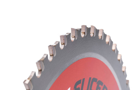 Close-up of Crescent SteelSlicer modified ATB cermet teeth engineered for cool, burr-free cuts in structural steel.