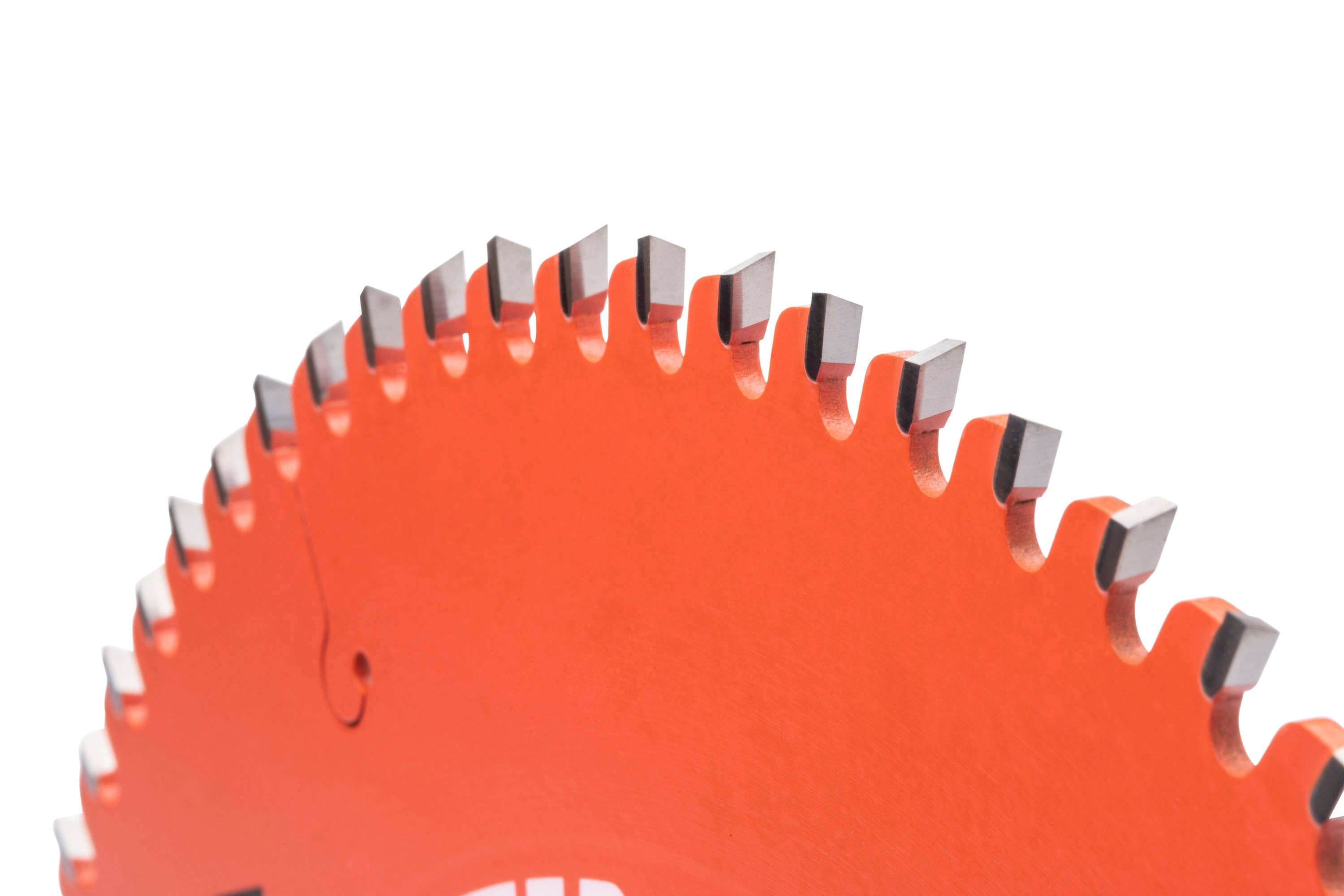 Close-up of Crescent FineCut 80-tooth alternate top bevel carbide teeth engineered for splinter-free wood crosscuts.