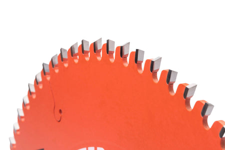 Close-up of Crescent FineCut 80-tooth alternate top bevel carbide teeth engineered for splinter-free wood crosscuts.