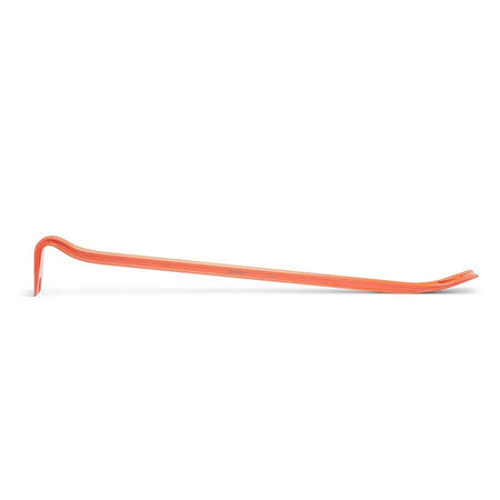 Full-length side view of the Crescent 36-inch demolition pry bar highlighting the sleek, high-strength I-beam design and the curved gooseneck head for maximum prying leverage.