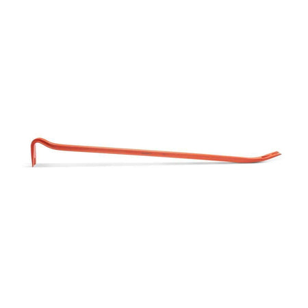 Full-length side view of the 42-inch Crescent steel wrecking bar showcasing the sleek I-beam profile and the curved gooseneck head engineered for prying power.