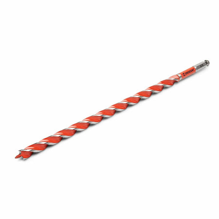 Crescent CDAG-1733 5/8-inch by 17-1/2-inch solid auger bit with dual flutes for fast chip clearing during deep timber drilling.