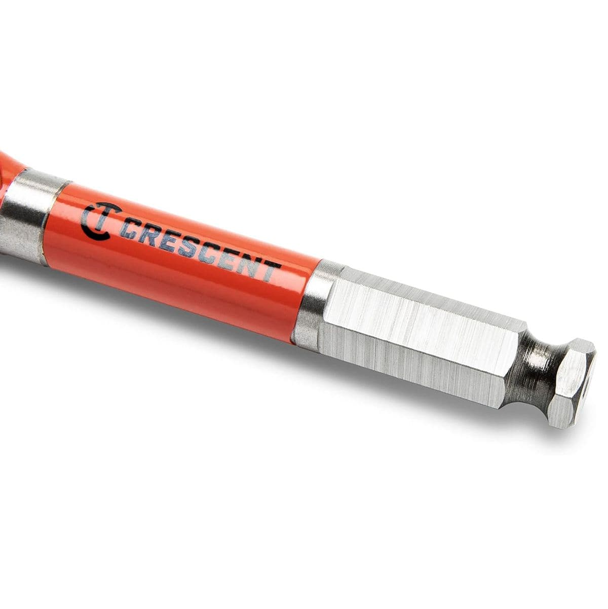 Quick-release 1/4-inch hex shank on Crescent auger bit designed for slip-free torque in cordless impact drivers.
