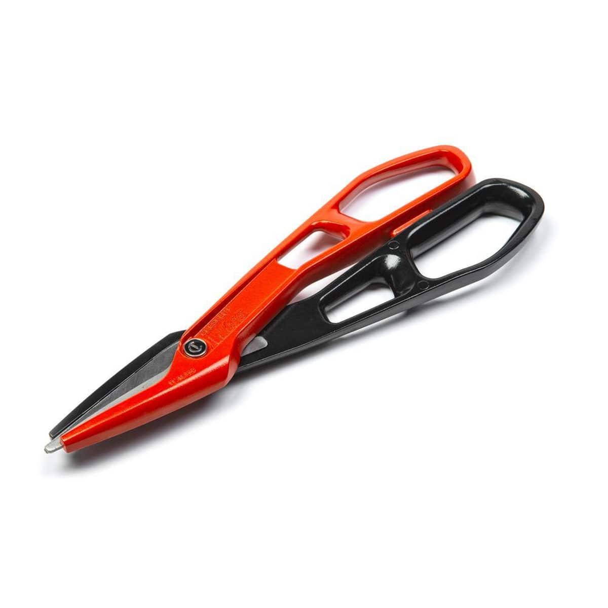 Side-angle view of the Crescent Wiss metal cutting tool highlighting the smooth finish of the die-cast aluminum handles and the robust pivot point for long-term durability.