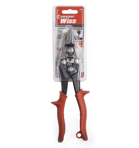 A top-down view of the Crescent Wiss WS3N hand seamer in its retail blister pack packaging.