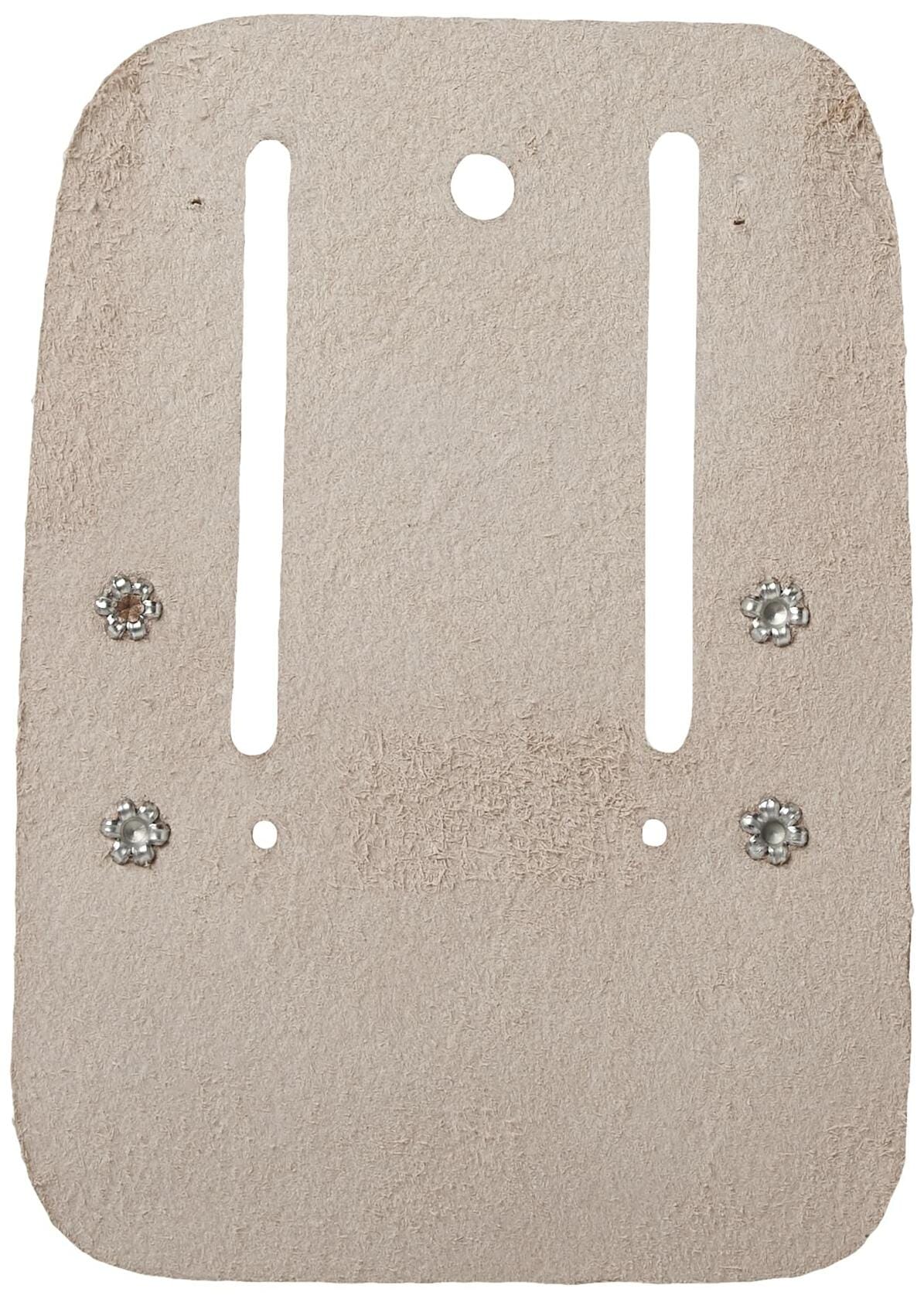 Back side of the CLC top grain leather backer, showing the rivet connections and the belt slots designed for wide work belts.