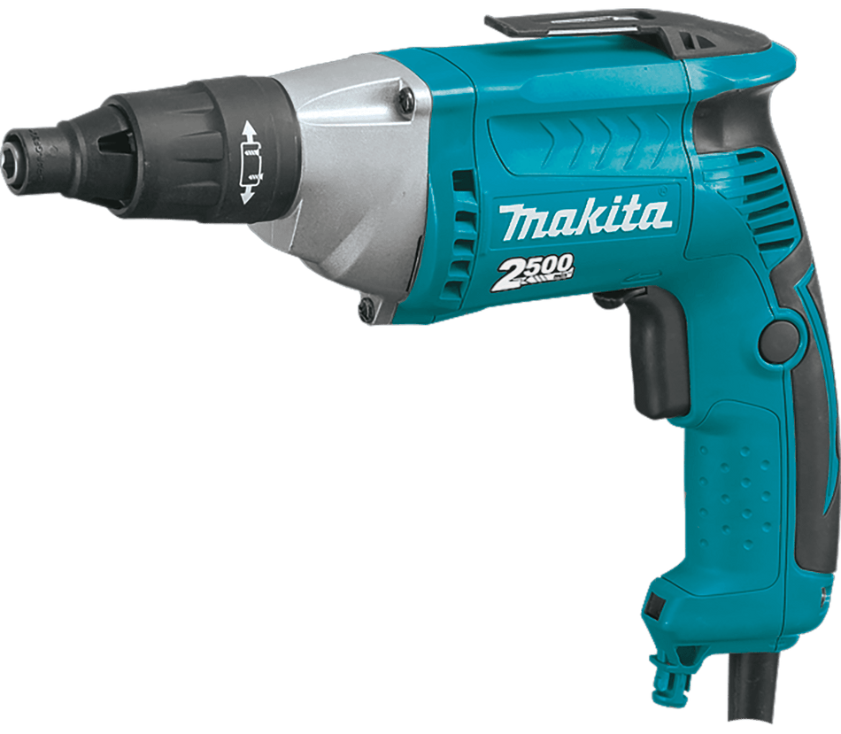 Makita Corded Drywall Screwdriver FS2500 2500 RPM (6 Amp Motor Depth Locator LED Light Steel Framing Metal Decking Exterior Sheathing)