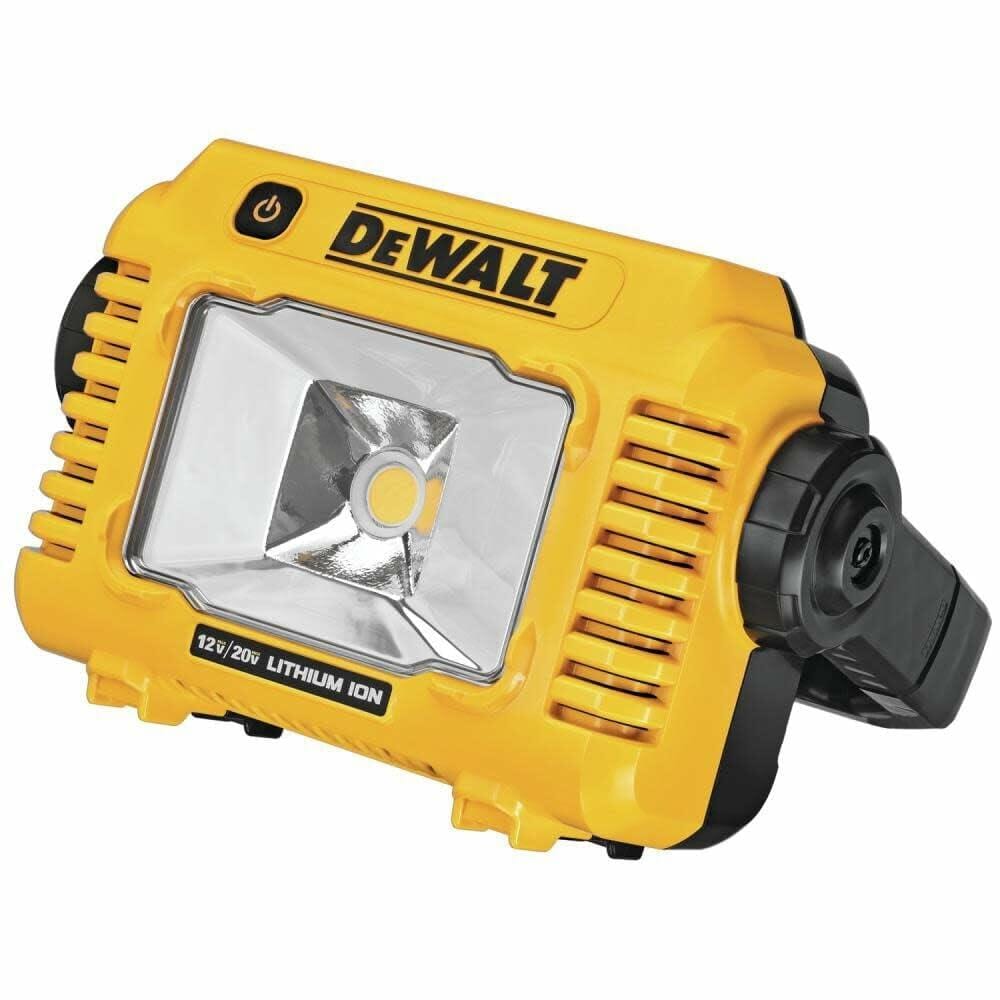 A three-quarter angle view of the DEWALT compact LED work light.