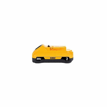 A side profile view of the DEWALT 20V MAX 3.0Ah compact battery.