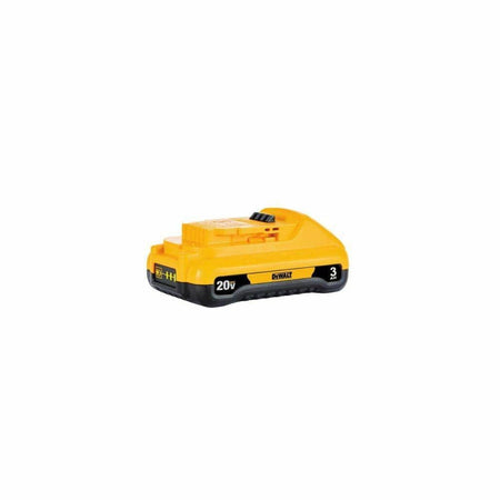 A side profile view of the DEWALT 20V MAX 3.0Ah compact battery.