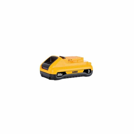 A side profile view of the DEWALT 20V MAX 3.0Ah compact battery.