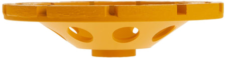 A side profile view of the DEWALT diamond cup grinding wheel, showing the thickness of the double row of diamond segments.