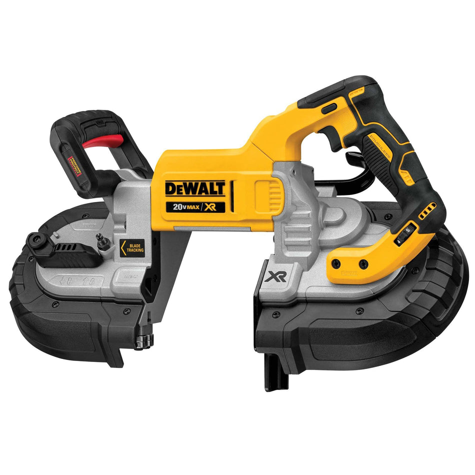 DEWALT Band Saw DCS376B 5 Inch Dual Switch (20V MAX Brushless Motor 490 SFPM Cordless Structural Strut Schedule 40 Pipe Cutting Bare Tool)