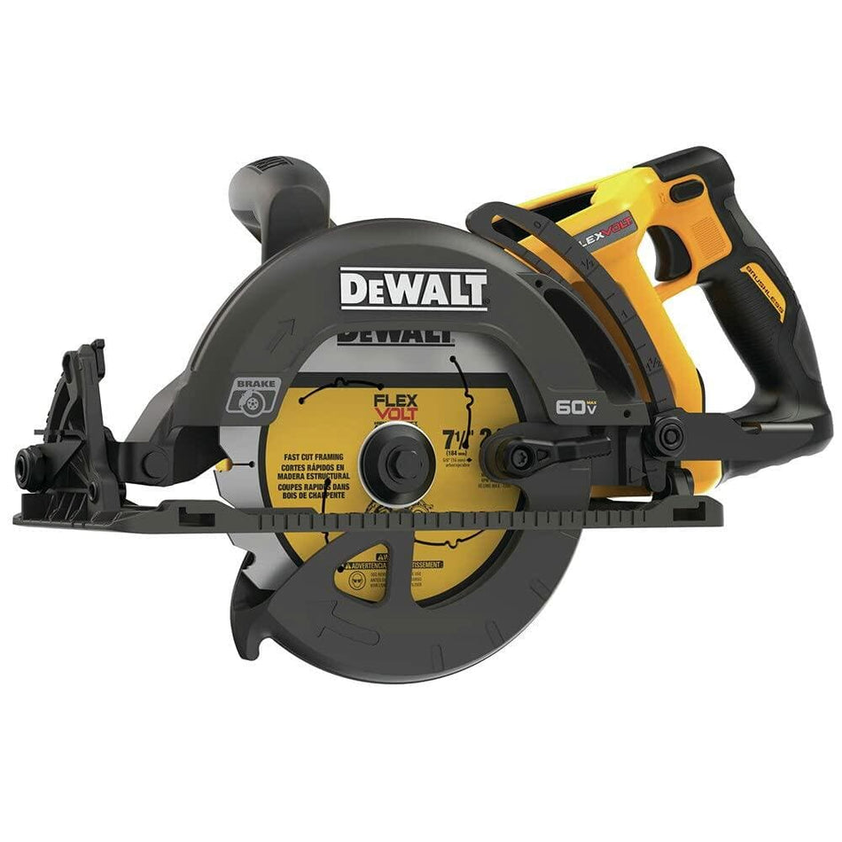 DEWALT FLEXVOLT 60V MAX 7-1/4-Inch Cordless Circular Saw for Framing, Tool Only, High Performance Cutting