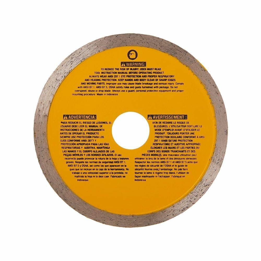 DEWALT Diamond Blade for Porcelain Tile, Wet/Dry, 4-1/2-Inch (DW4765) circular saw blade yellow rim