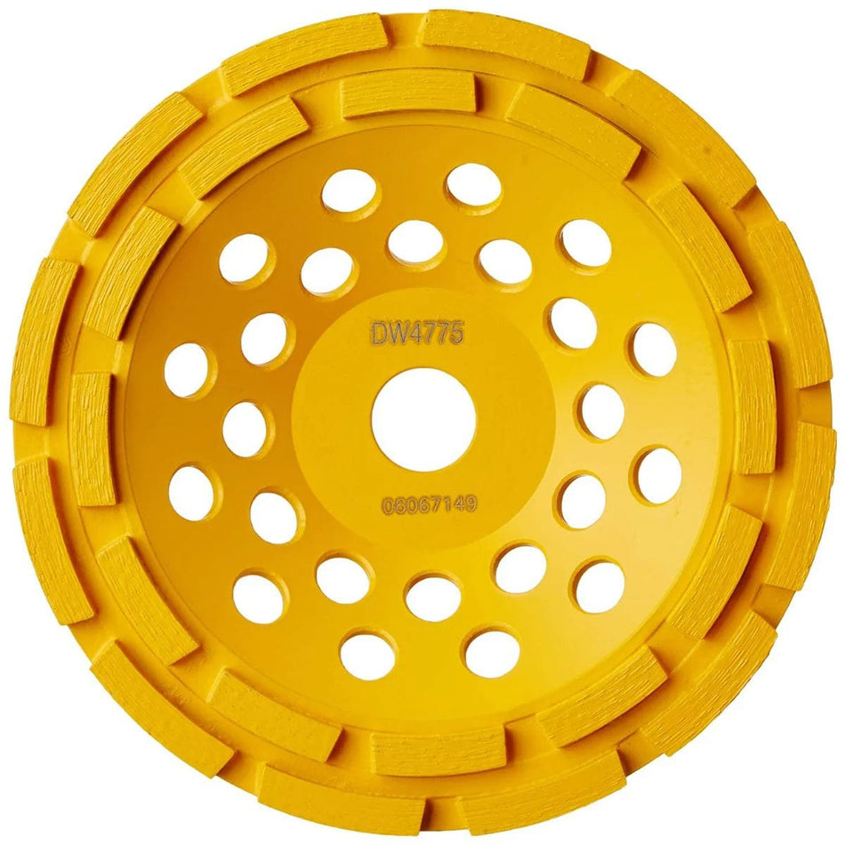 DEWALT DW4775 7-Inch Double Row Diamond Cup Grinding Wheel for Concrete and Masonry High Performance Fast Material Removal 5/8-11 Threaded Arbor