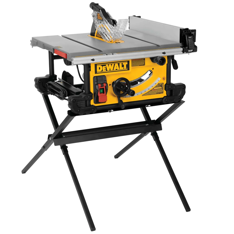DEWALT DWE7491X 10 Inch Jobsite Table Saw Folding Scissor Stand 15 Amp Motor 32.5 Inch Rip Capacity Rack and Pinion Telescoping Fence System Corded