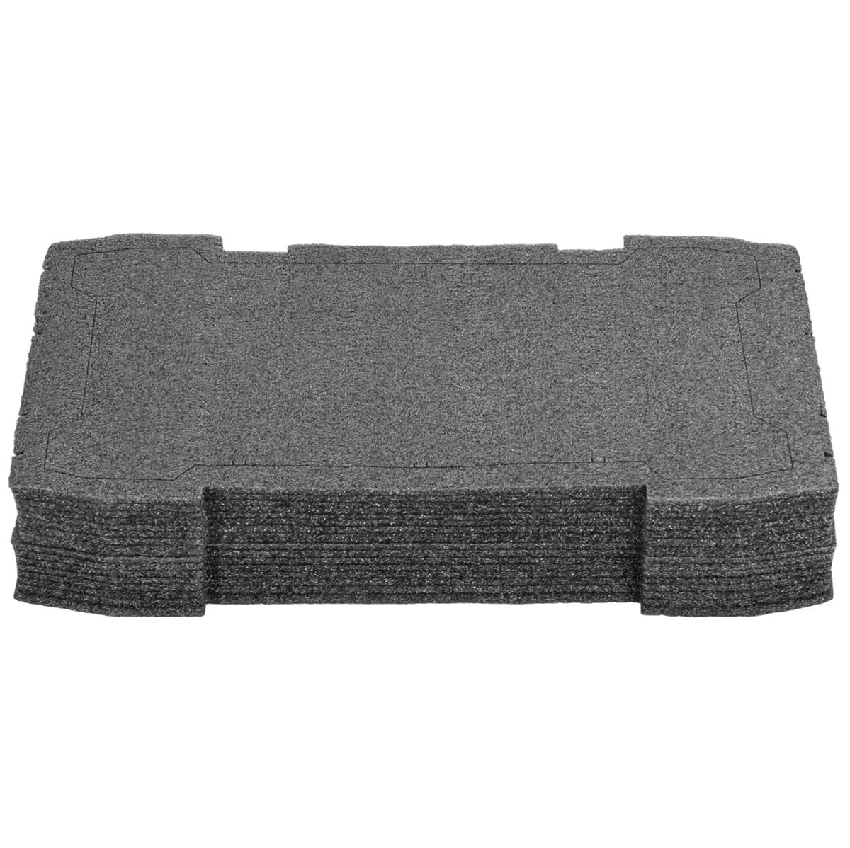 A profile view of the DEWALT TOUGHSYSTEM 2.0 deep foam insert, showing its layered construction and shape.