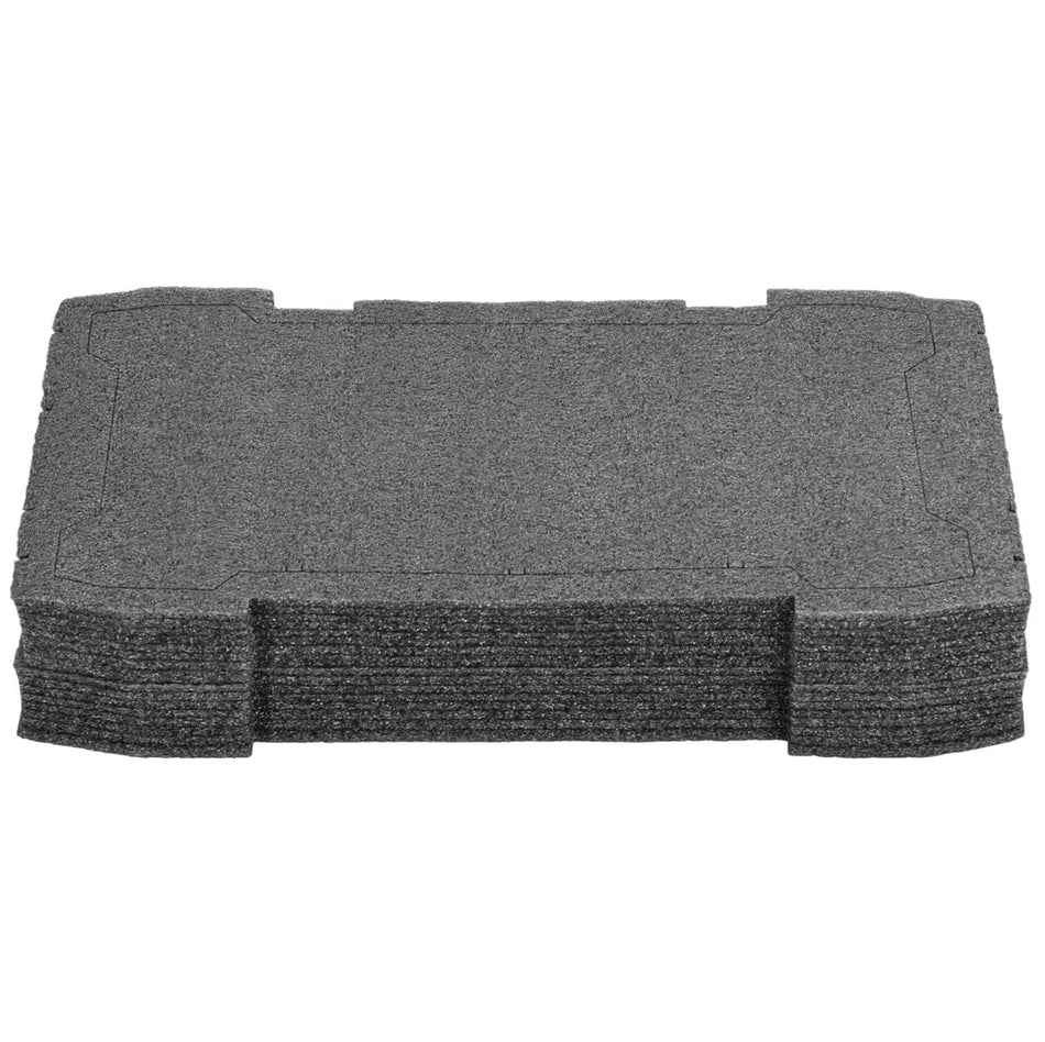A profile view of the DEWALT TOUGHSYSTEM 2.0 deep foam insert, showing its layered construction and shape.