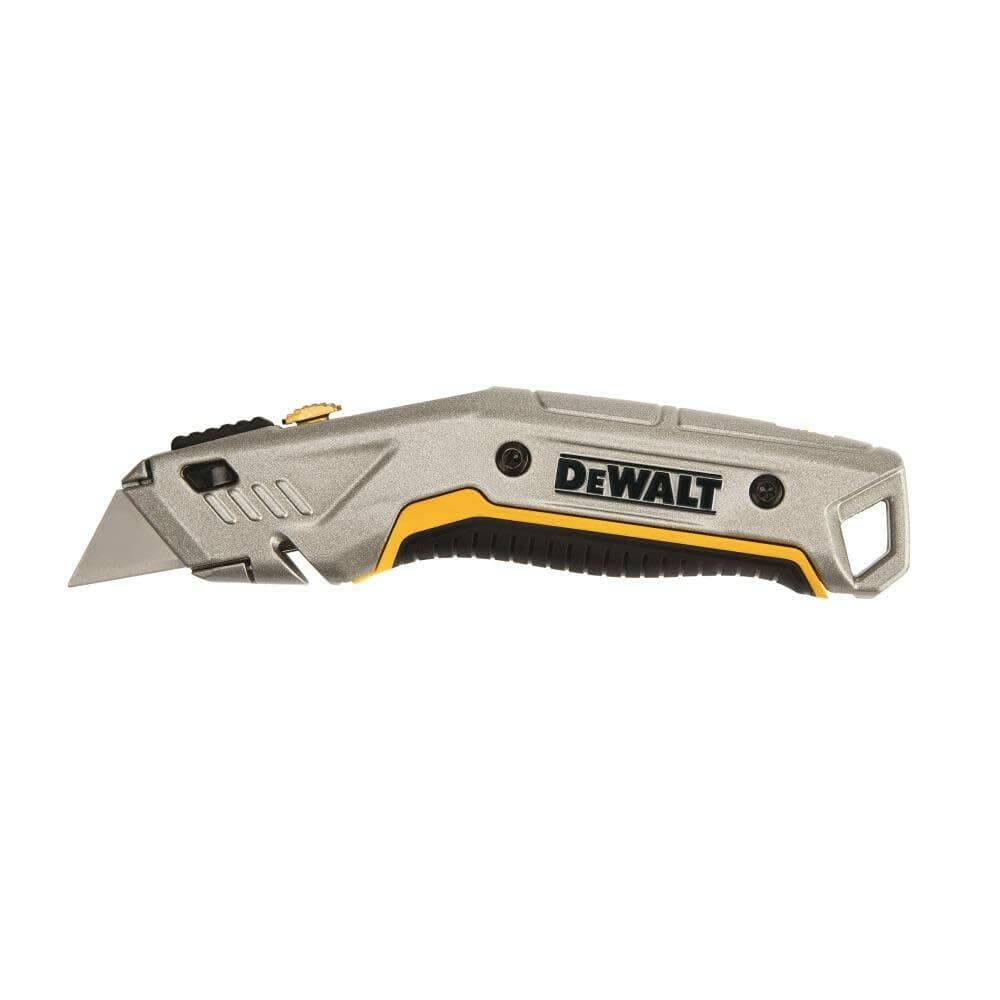 DEWALT Push Button INSTANTCHANGE Utility Knife with Quick-Swap Blade Storage and Ergonomic Grip for jobsite efficiency