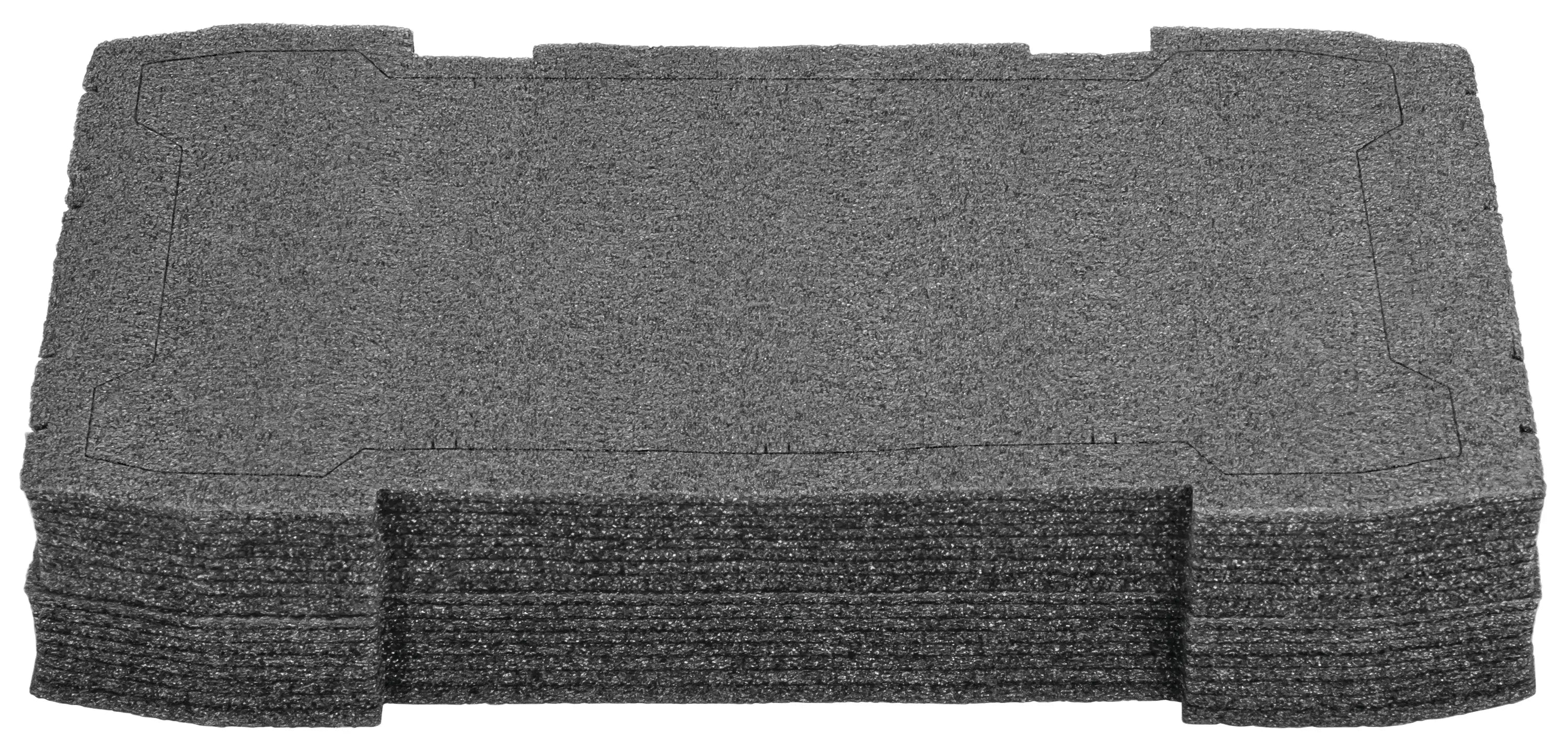 A profile view of the DEWALT TOUGHSYSTEM 2.0 deep foam insert, showing its layered construction and shape.