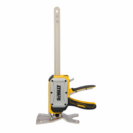 DeWalt DWHT83550 ToughSeries hand jack featuring a steel vertical rail, trigger actuation handle, and metal base plate for precision lifting.