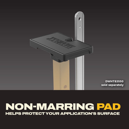 DeWalt non-marring protective pad accessory mounted onto construction jack vertical drive bar to prevent surface damage on cabinetry.